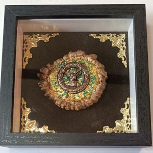 Shadow boxes with elk buttons